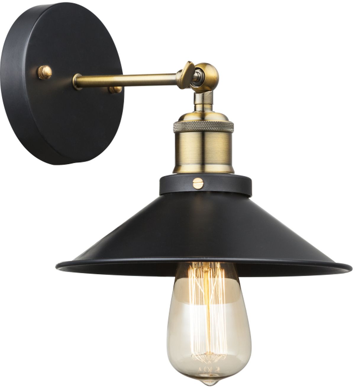 Globo Lighting Lenius nástenná lampa 1x60 W čierna-zlatá 15053W