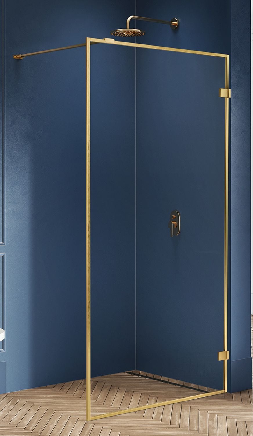 New Trendy Avexa Gold Brushed stena sprchového kúta walk -in 120 cm zlatá brúsený/sklo priehľadné EXK-3137