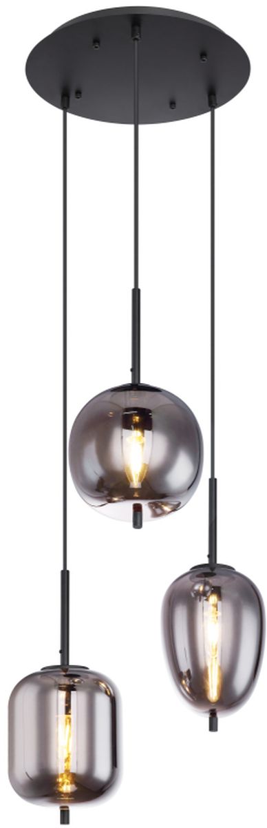 Globo Lighting Blacky závesné svietidlo 1x40 W čierna-dymová 15345-3