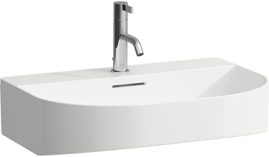 Laufen Sonar umývadlo s 3 otvormi 60x42 cm polokrúhly klasické umývadlo-umývadlo na nábytok biela lesklá H8163420001081