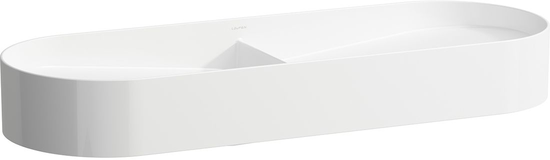Laufen Sonar umývadlo 100x37 cm polokrúhly pultové umývadlo-dvojité biela H8123484001121