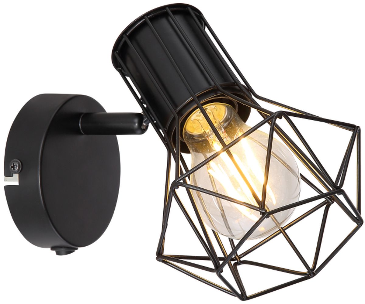 Globo Lighting Priska nástenná lampa 1x40 W čierna 54017-1