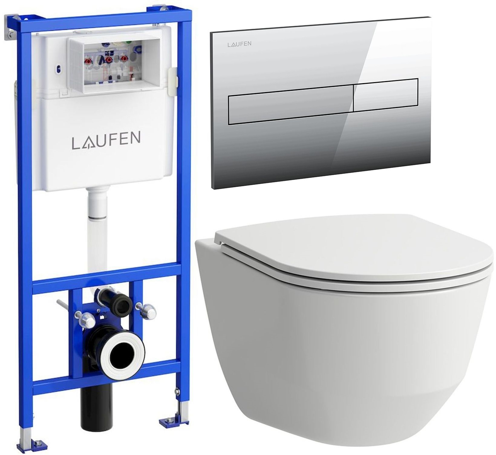 Súprava WC misa s pomaly sa sklápajúcim sedadlom Laufen Pro A H8669560000001, podomietková konštrukcia Laufen Lis H8946600000001, H8956610040001