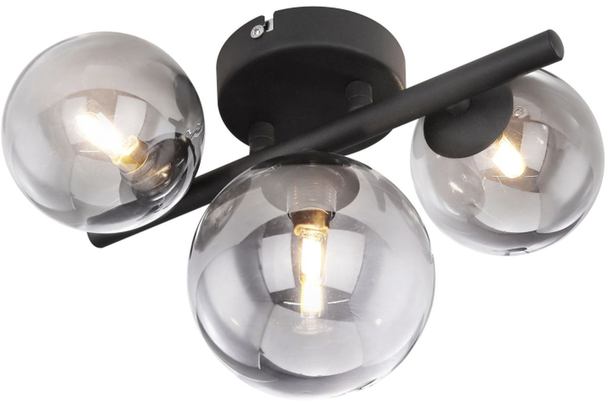 Globo Lighting Riha nástenná lampa 3x3.5 W čierna-dymová 56133-3W