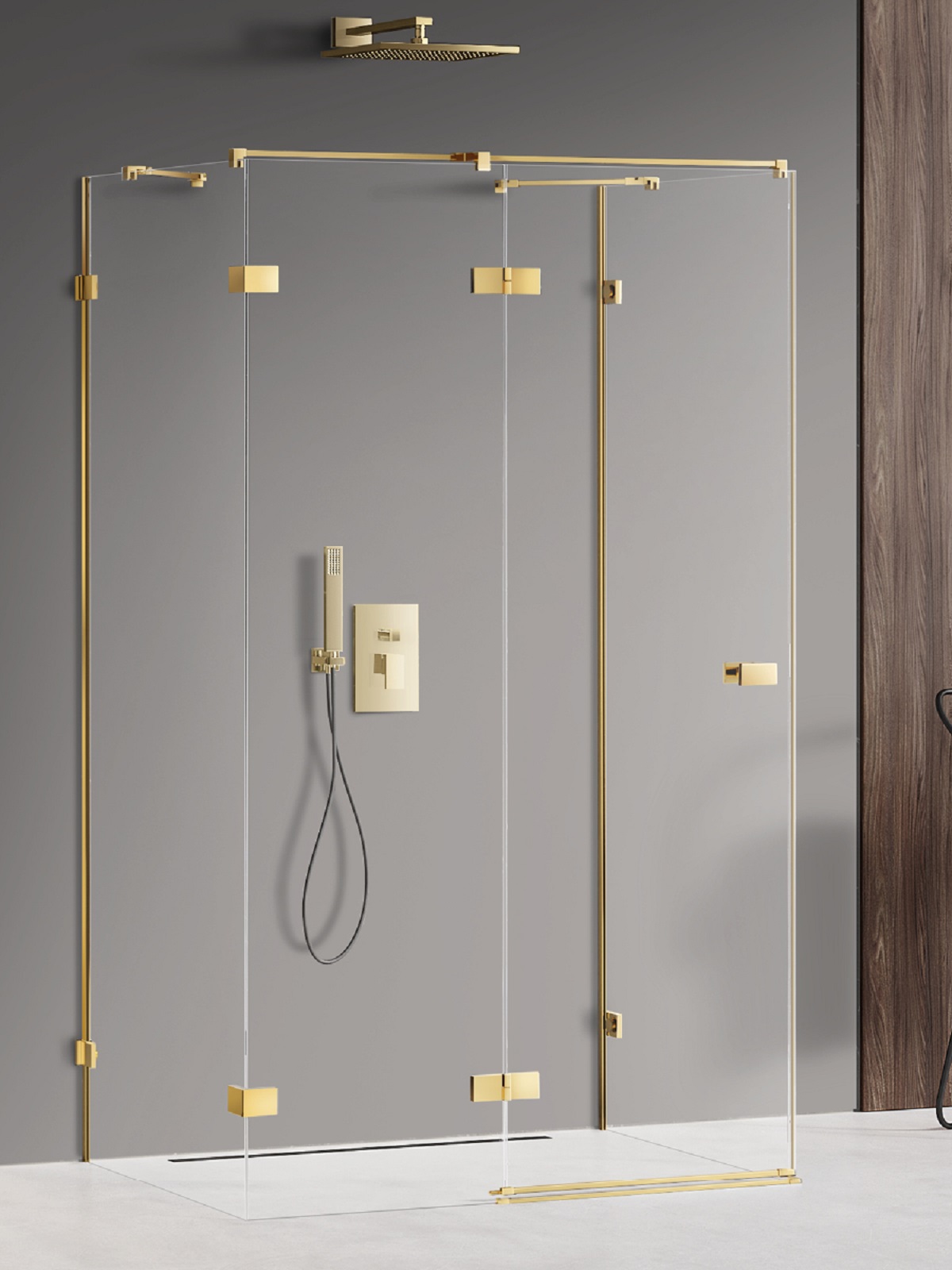 New Trendy Avexa Gold Shine sprchovací kút 120x120 cm obdĺžniková EXK-2123