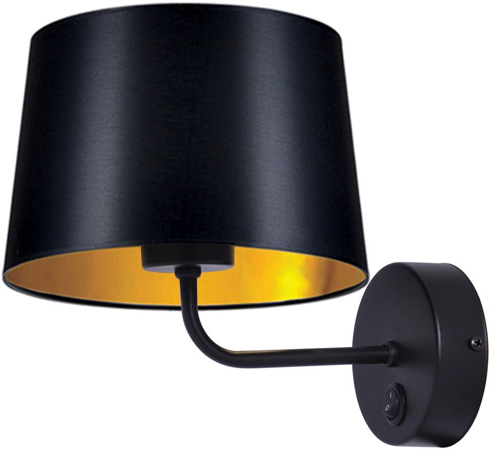 Kaja Remi Gold nástenná lampa 1x40 W čierna-zlatá K-4356