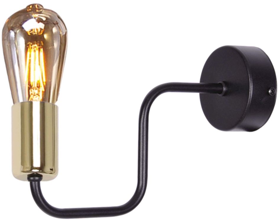 Kaja Kuga nástenná lampa 1x60 W čierna-zlatá K-4943