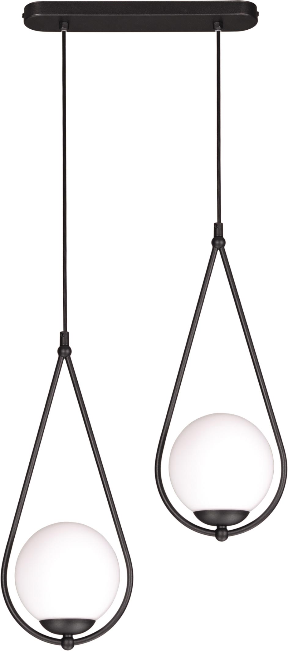 Kaja Neve Black závesné svietidlo 2x40 W čierna K-4771