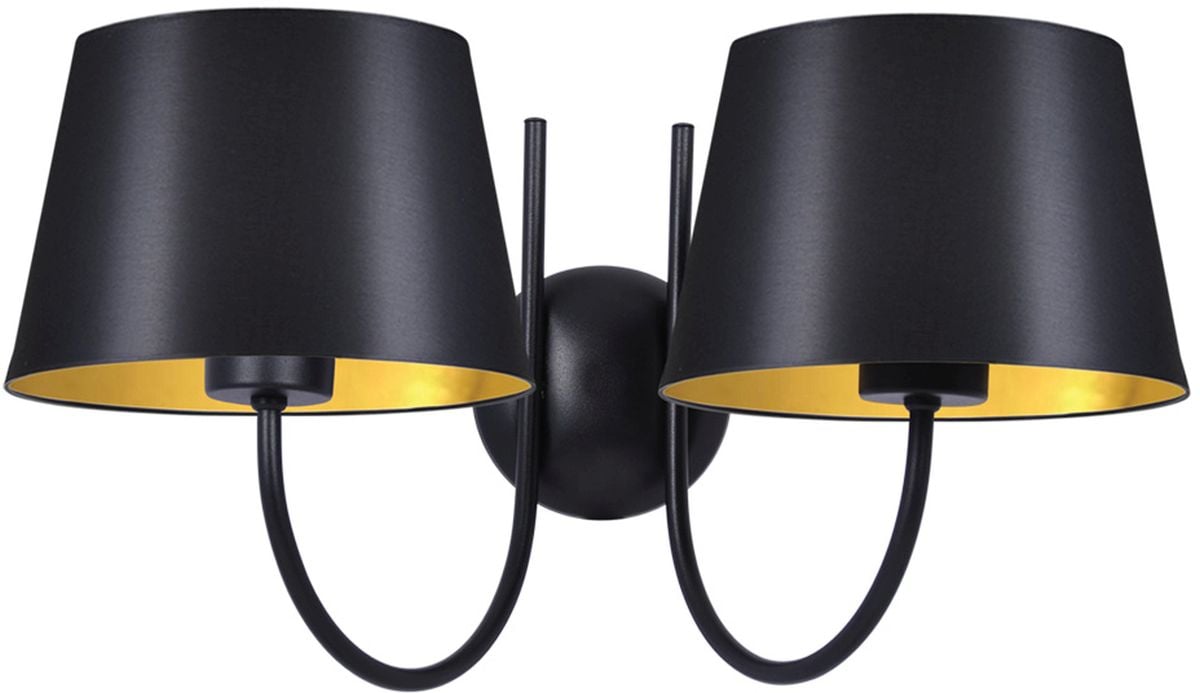 Kaja Sasto nástenná lampa 2x40 W čierna-zlatá K-4338