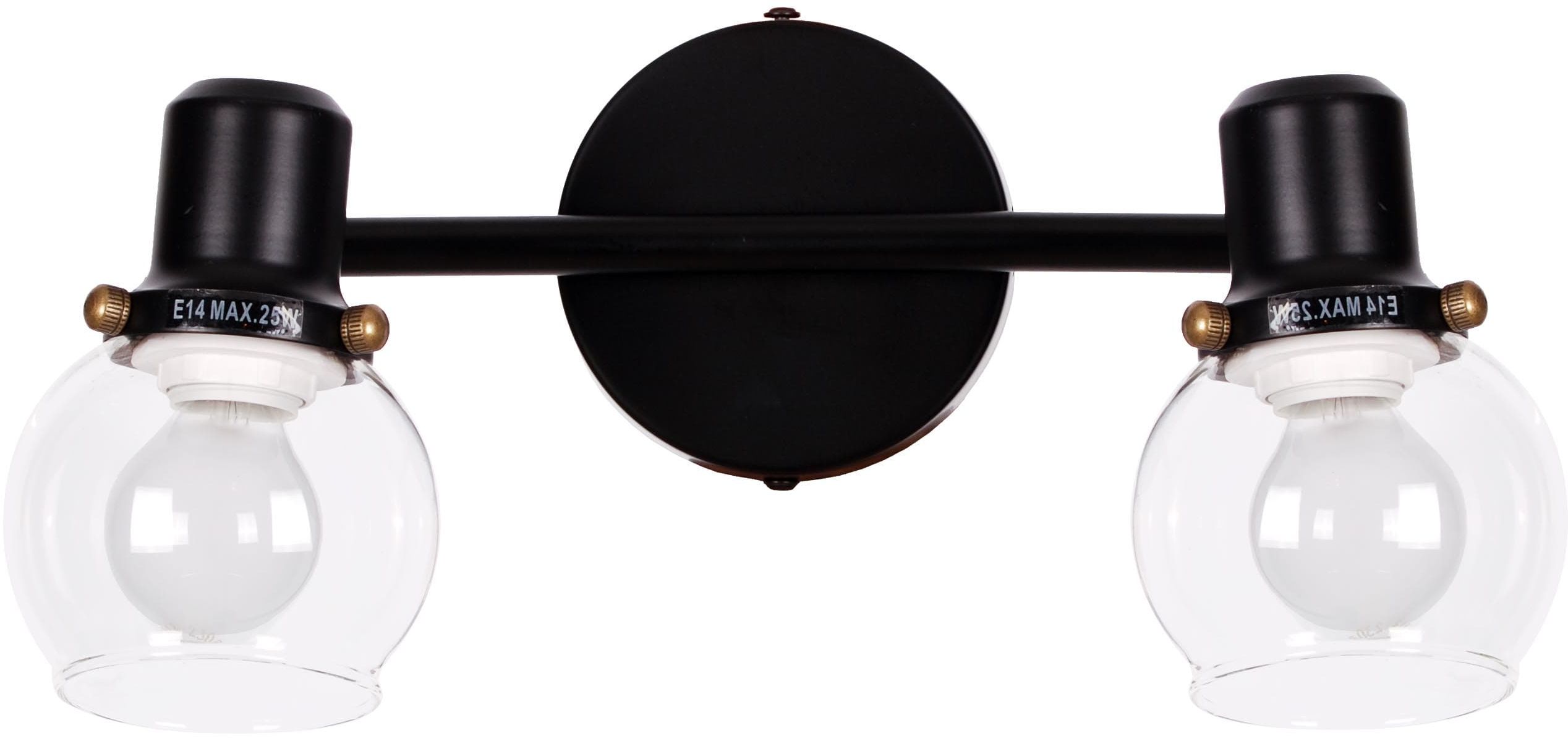 Kaja Defis nástenná lampa 2x25 W čierna-zlatá K-8112