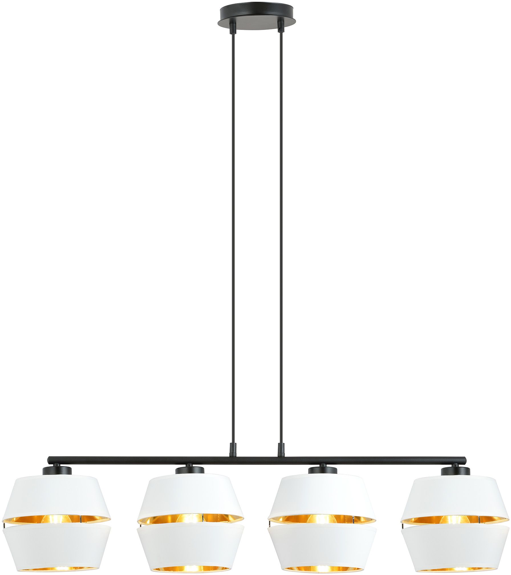 Emibig Piano závesné svietidlo 4x15 W biela-čierna-zlatá 1182/4