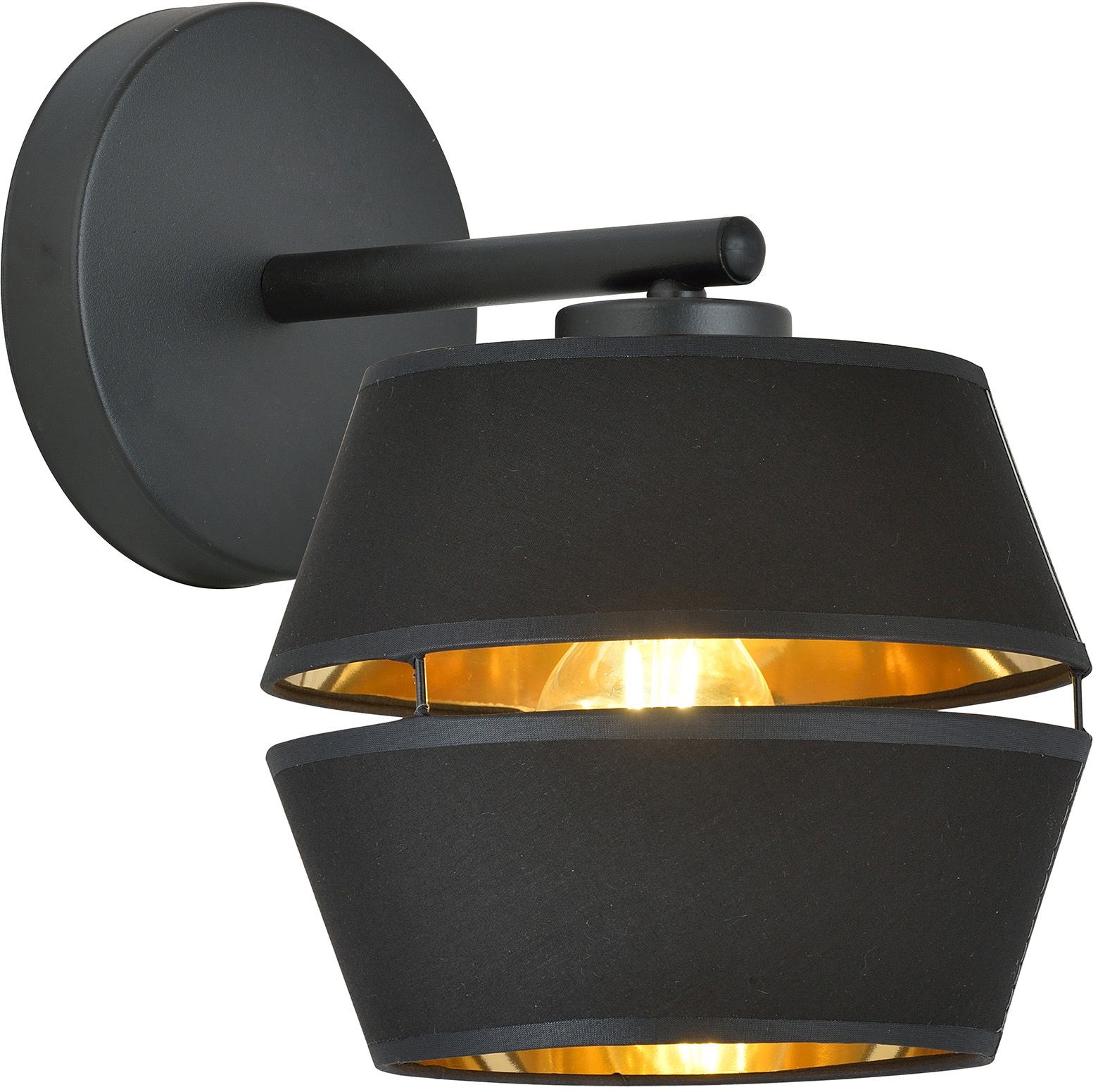 Emibig Piano K1 nástenná lampa 1x60 W čierna-zlatá 1183/K1