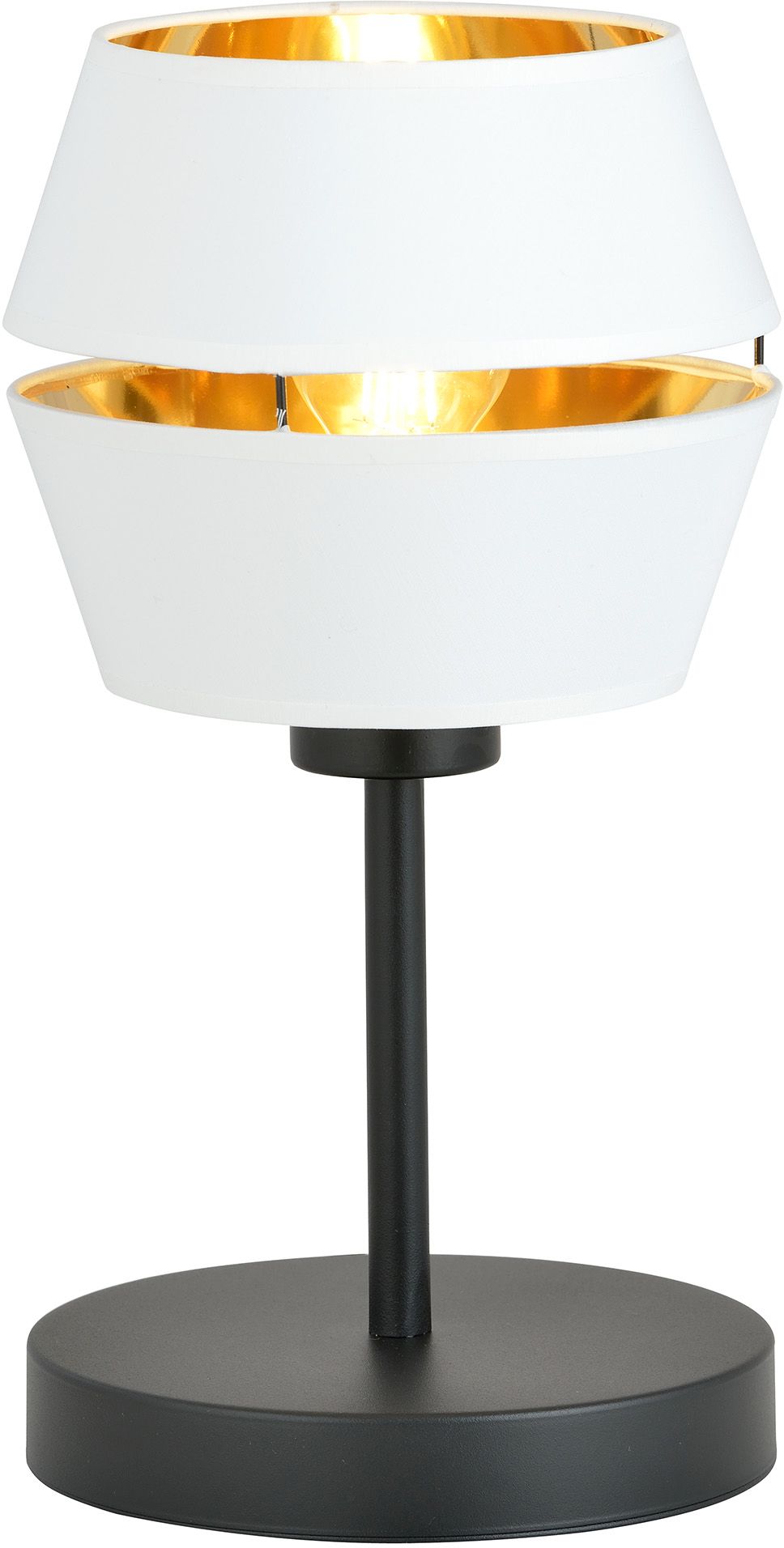 Emibig Piano stolová lampa 1x15 W biela-čierna-zlatá 1182/LN