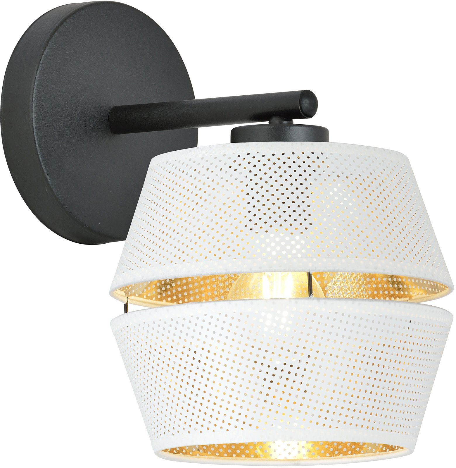 Emibig Malia K1 nástenná lampa 1x15 W biela-čierna-zlatá 1184/K1