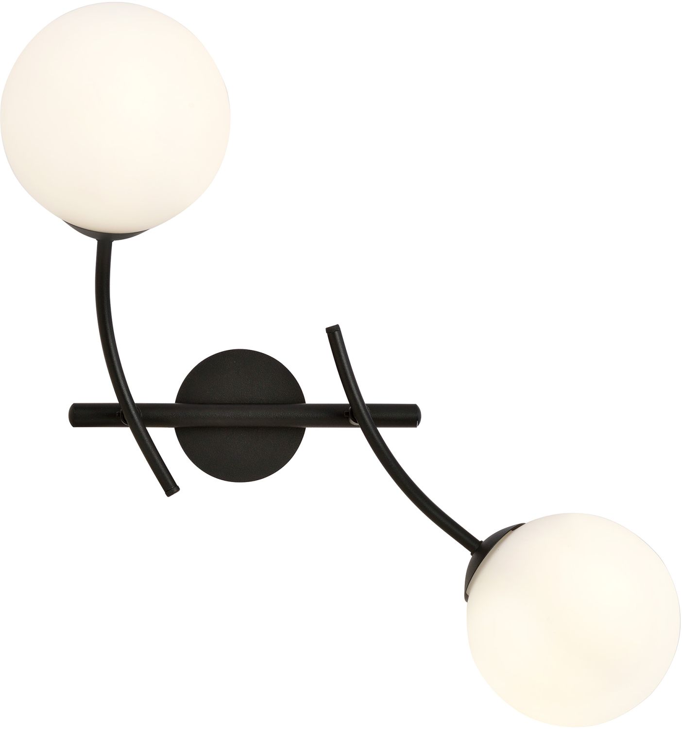Emibig Hunter nástenná lampa 2x10 W čierna-opálová 1102/K2