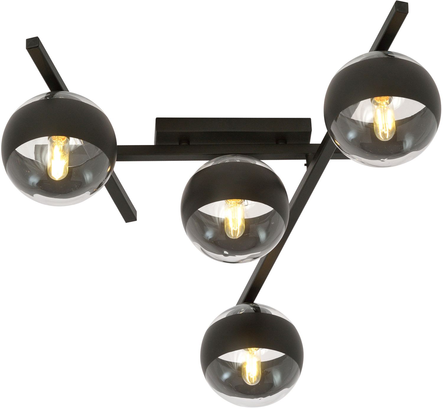 Emibig Smart Stripe stropné svietidlo 4x10 W čierna-priehľadná 1105/4