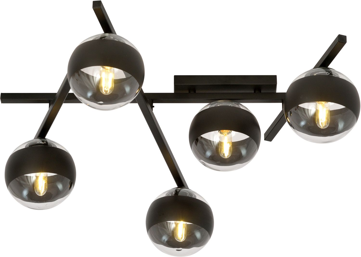 Emibig Smart Stripe stropné svietidlo 5x10 W čierna-priehľadná 1105/5