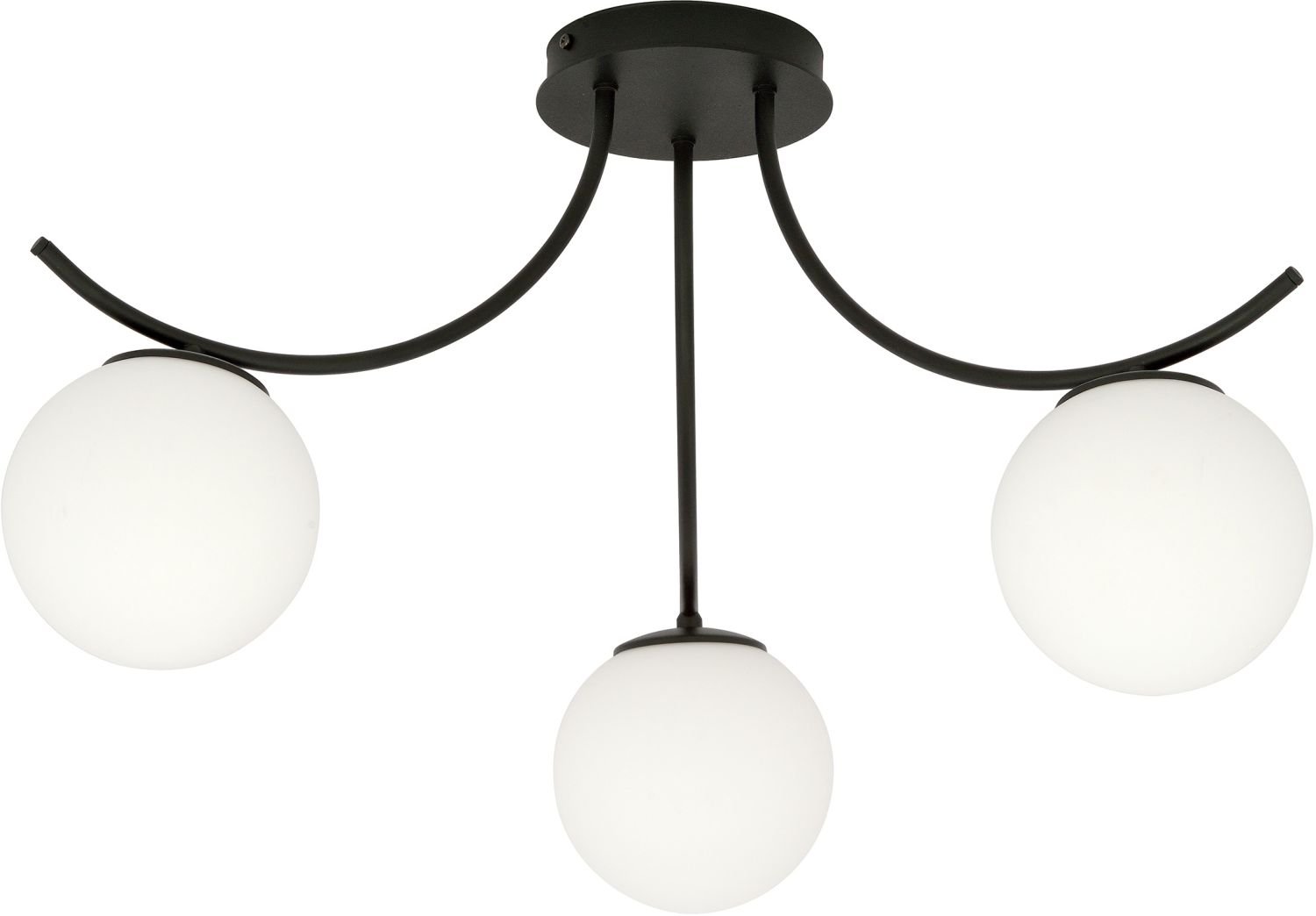 Emibig Boston stropné svietidlo 3x10 W čierna-opalová 1109/3