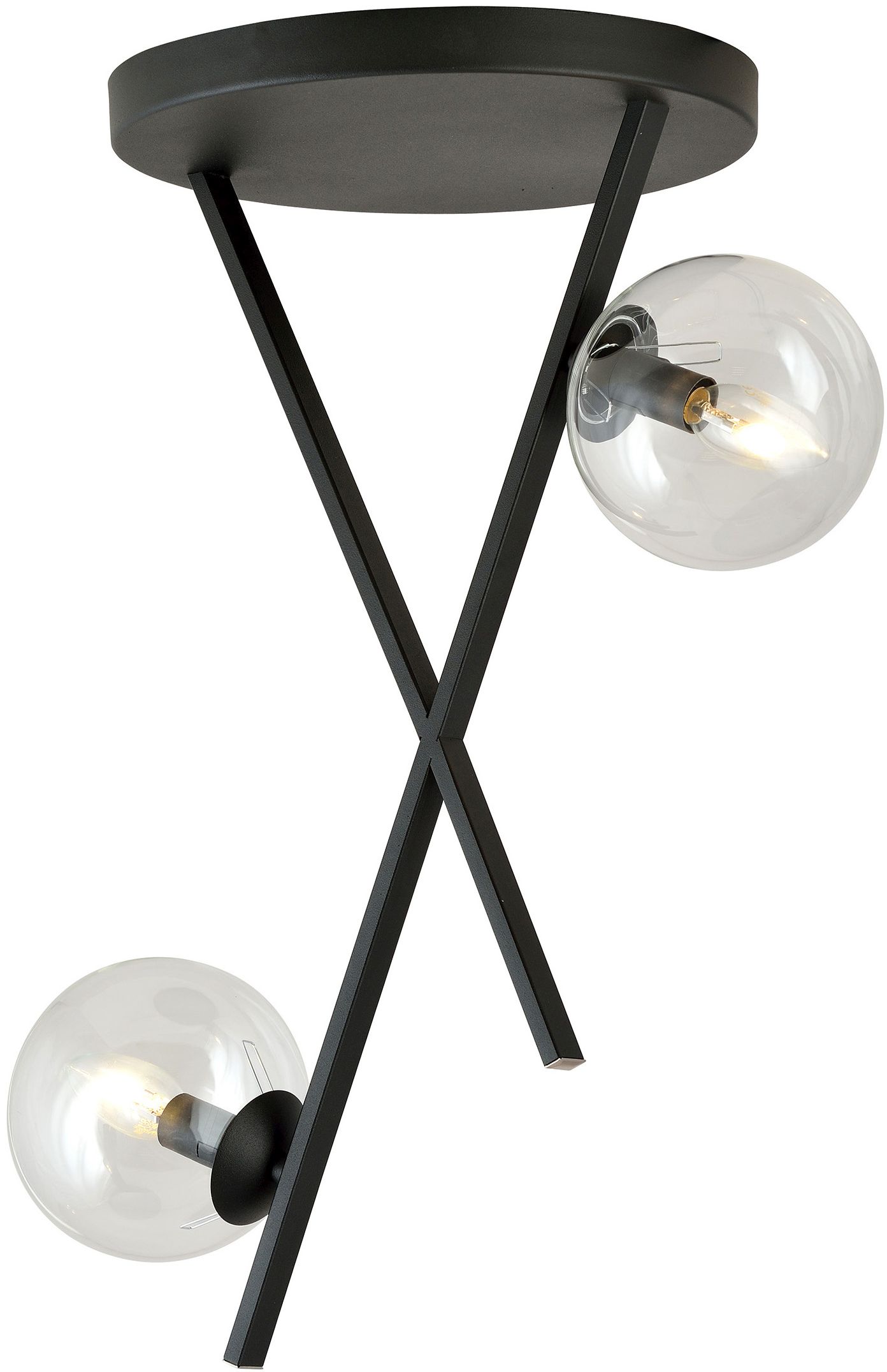 Emibig River stropné svietidlo 2x10 W čierna-priehľadná 1195/2