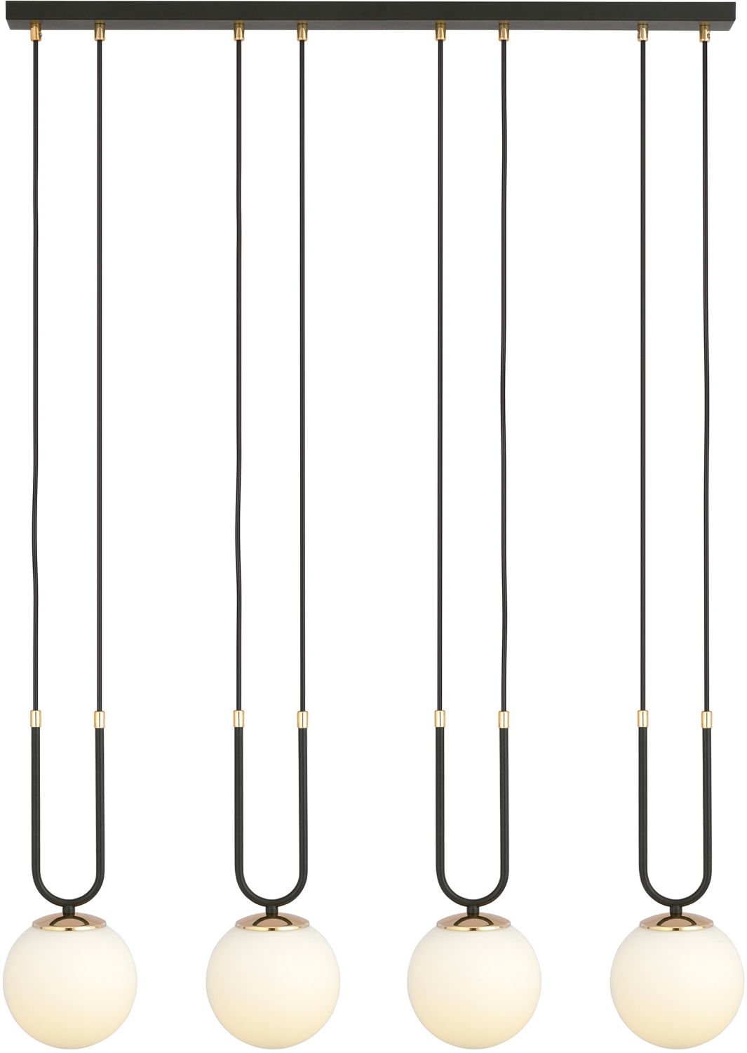 Emibig Glam závesné svietidlo 4x10 W čierna-opálová 1112/4