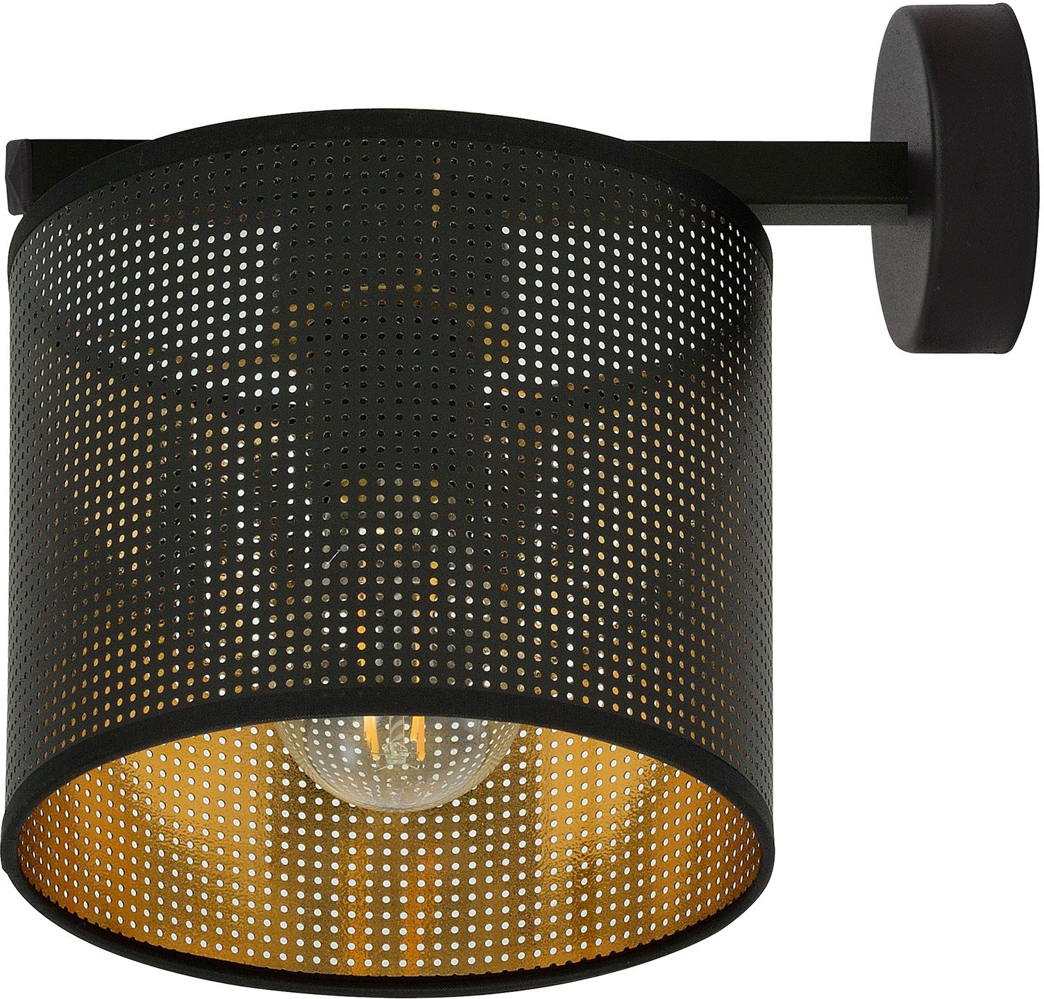 Emibig Jordan nástenná lampa 1x15 W čierna-zlatá 1144/K1