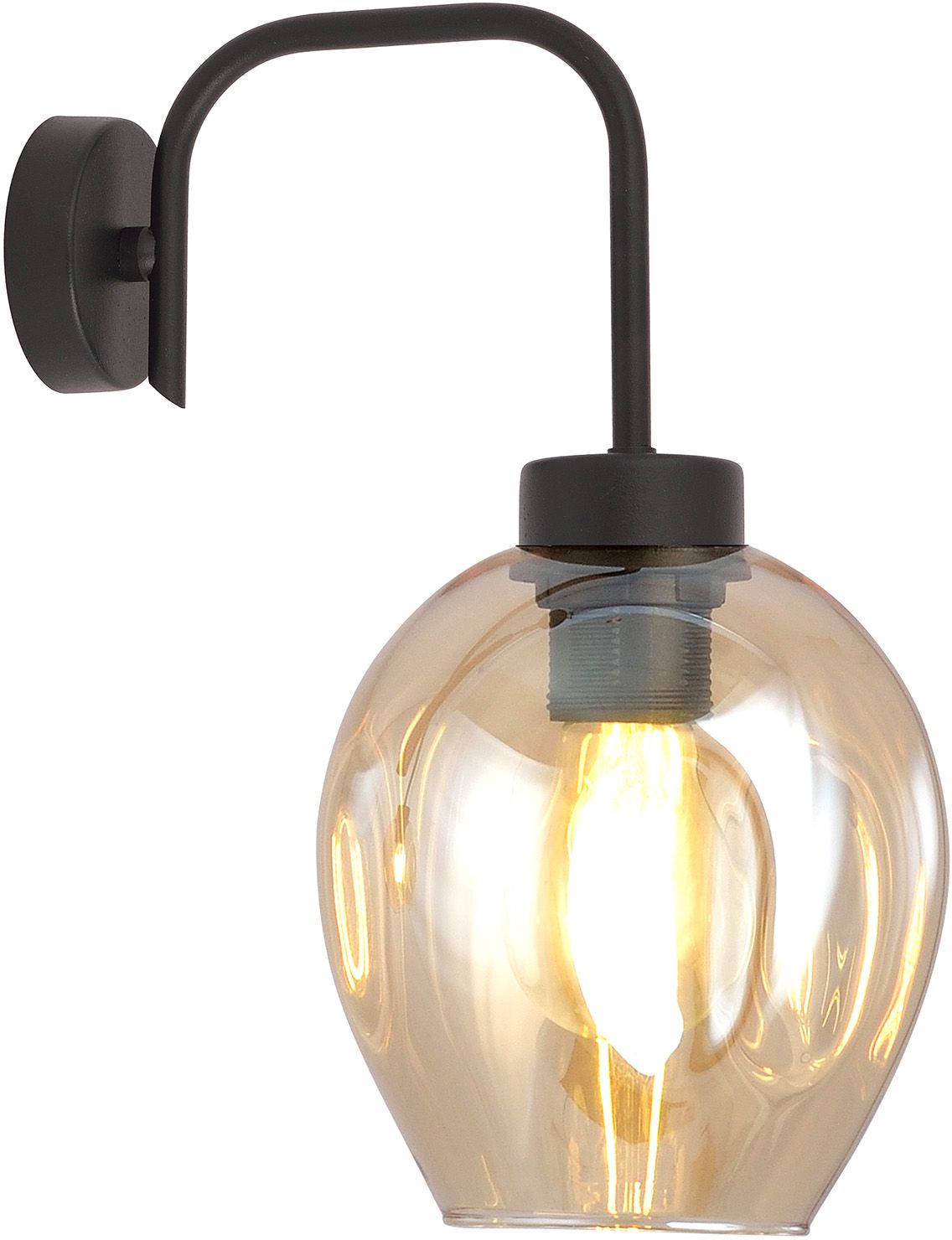 Emibig Lukka nástenná lampa 1x15 W čierna-jantárová 1165/K1