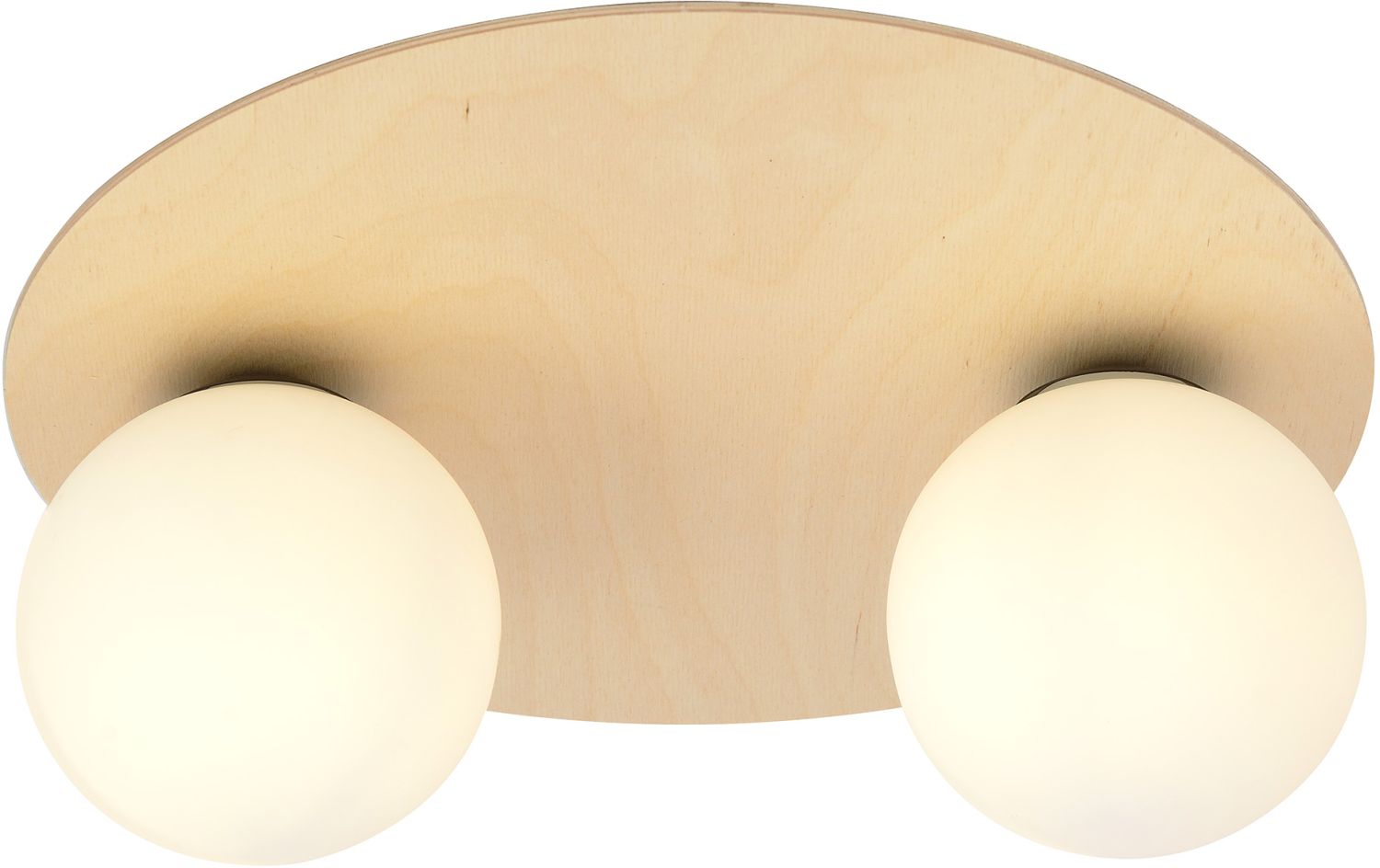 Emibig Kenzo stropné svietidlo 2x40 W drevená-opalová 1142/2B