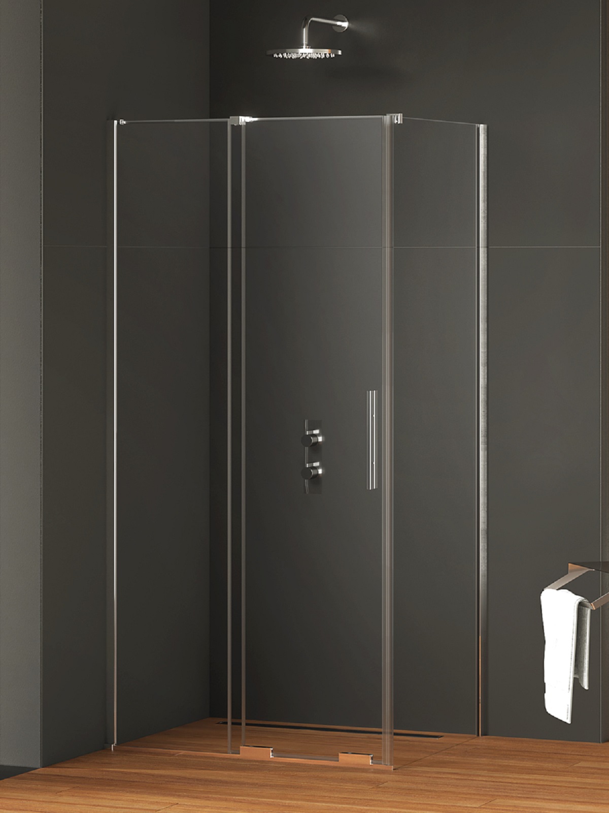 New Trendy Smart sprchovací kút 160x80 cm štvorcová chromová lesklé/priehľadné sklo EXK-4050