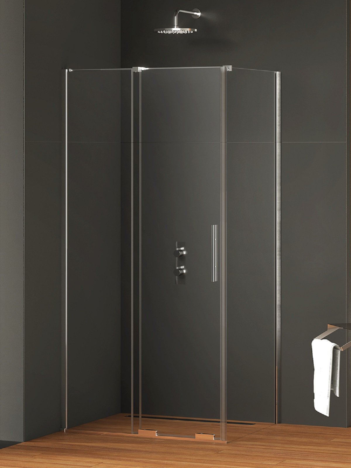 New Trendy Smart sprchovací kút 160x100 cm štvorcová chromová lesklé/priehľadné sklo EXK-4052