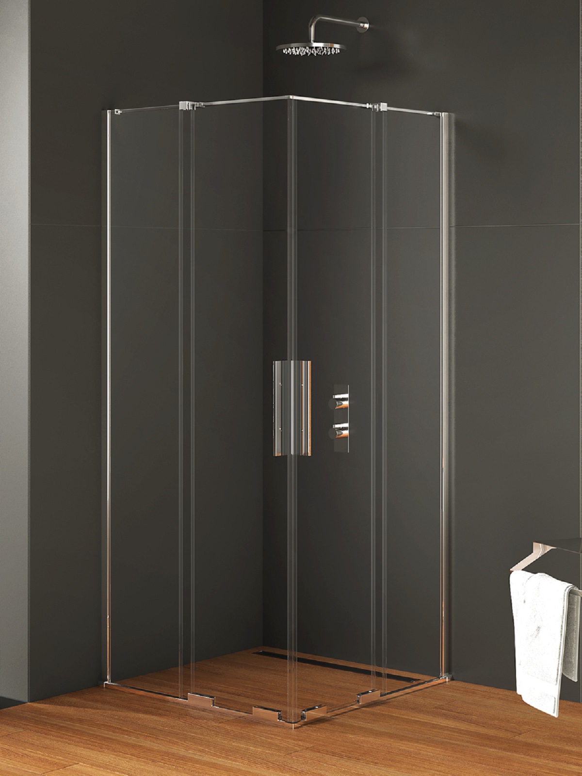 New Trendy Smart sprchovací kút 80x80 cm obdĺžniková chromová lesklé/priehľadné sklo EXK-4055