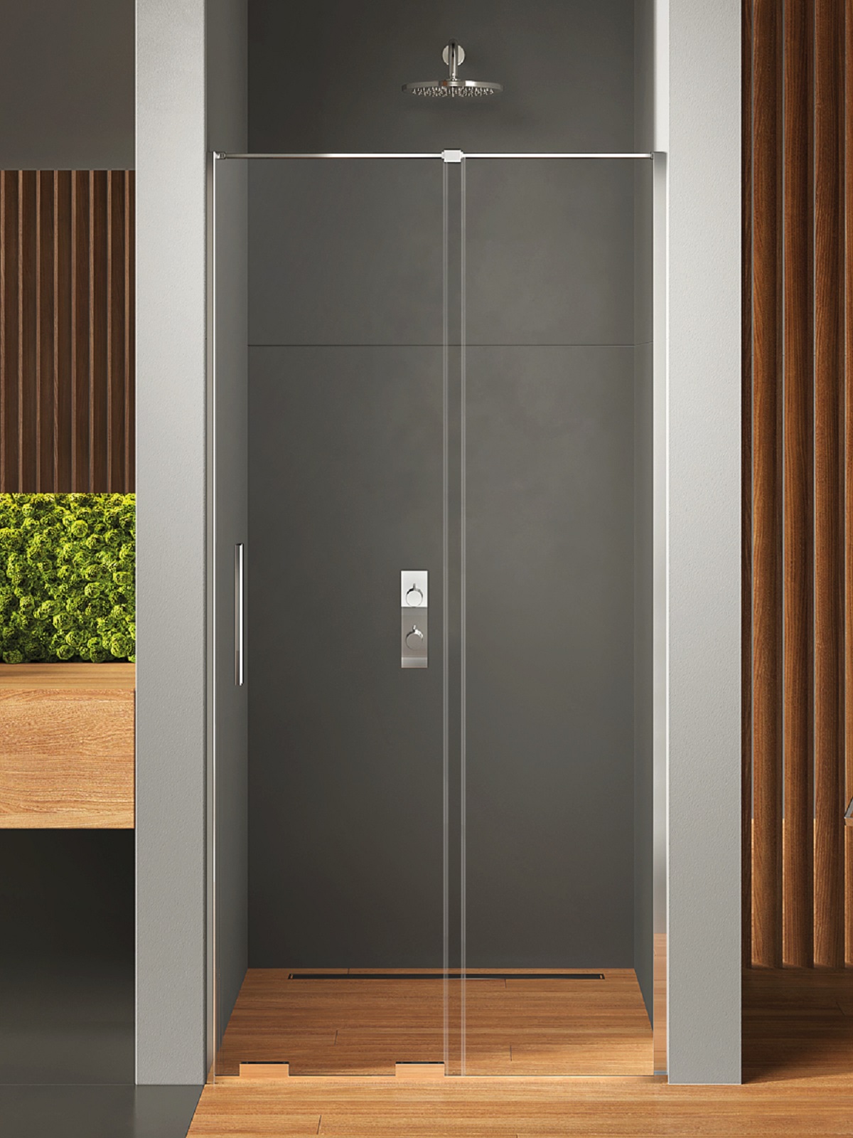 New Trendy Smart sprchové dvere 150 cm posuvné chróm lesklá/priehľadné sklo EXK-4010