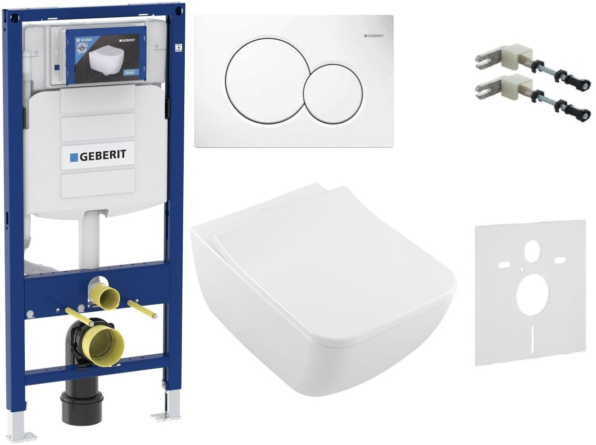 Set súprava Combi-Pack s doskou Villeroy & Boch Venticello 4611RSR1, podomietková konštrukcia Geberit Duofix 111.320.00.5, 115.770.11.5, 111.815.00.1, 156.050.00.1