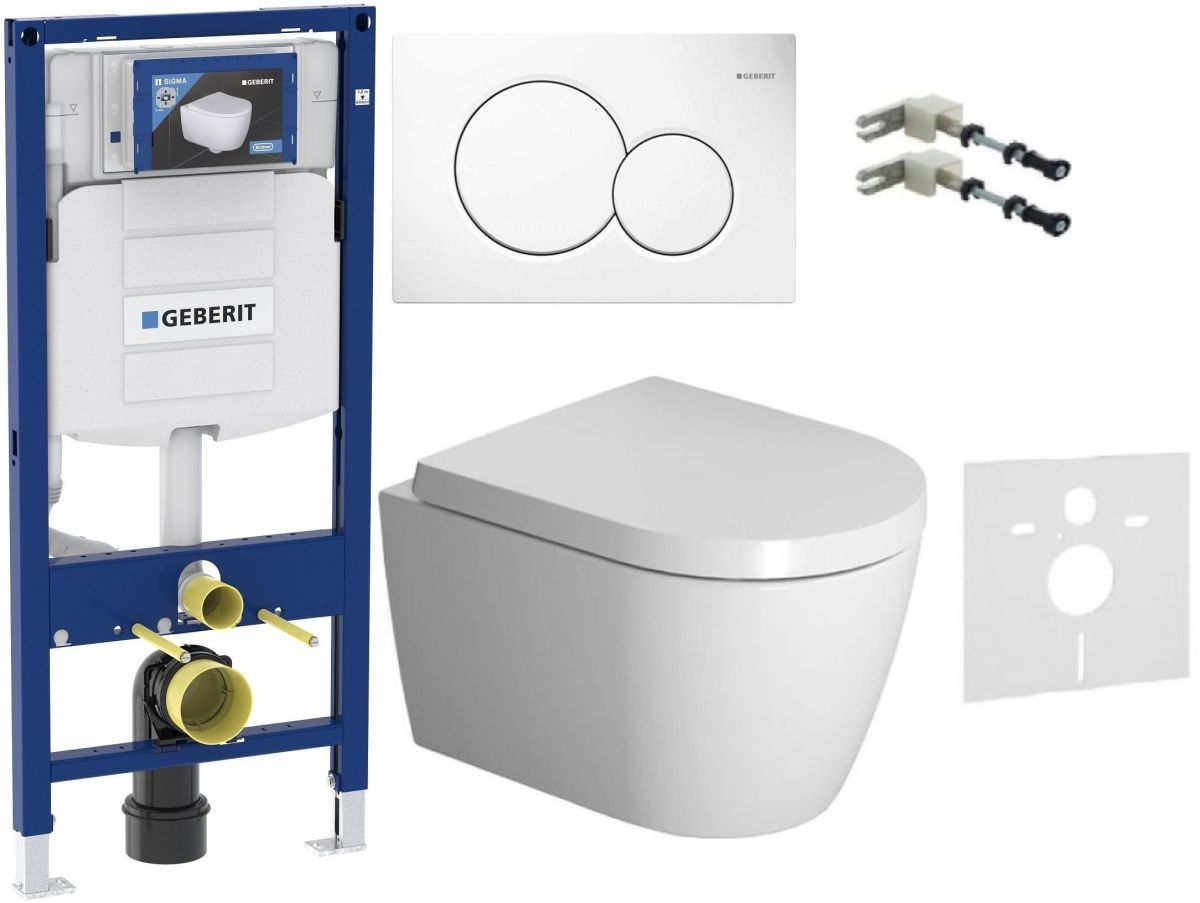 Set WC misa Duravit ME by Starck 2530092000, podomietková konštrukcia Geberit Duofix 111.320.00.5, 0020190000, 115.770.11.5, 111.815.00.1, 156.050.00.1