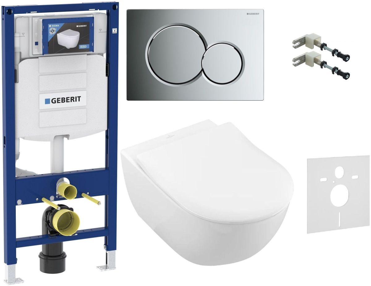 Set súprava Combi-Pack s doskou Villeroy & Boch Subway 2.0 5614R2R1, podomietková konštrukcia Geberit Duofix 111.320.00.5, 115.770.21.5, 111.815.00.1, 156.050.00.1