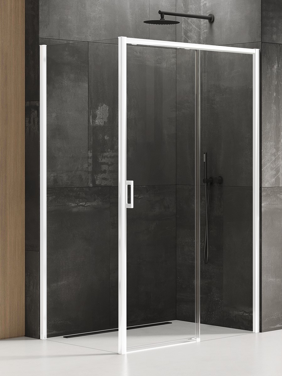 New Trendy Prime White sprchovací kút 110x80 cm štvorcová biela matné/priehľadné sklo D-0403A/D-0219B