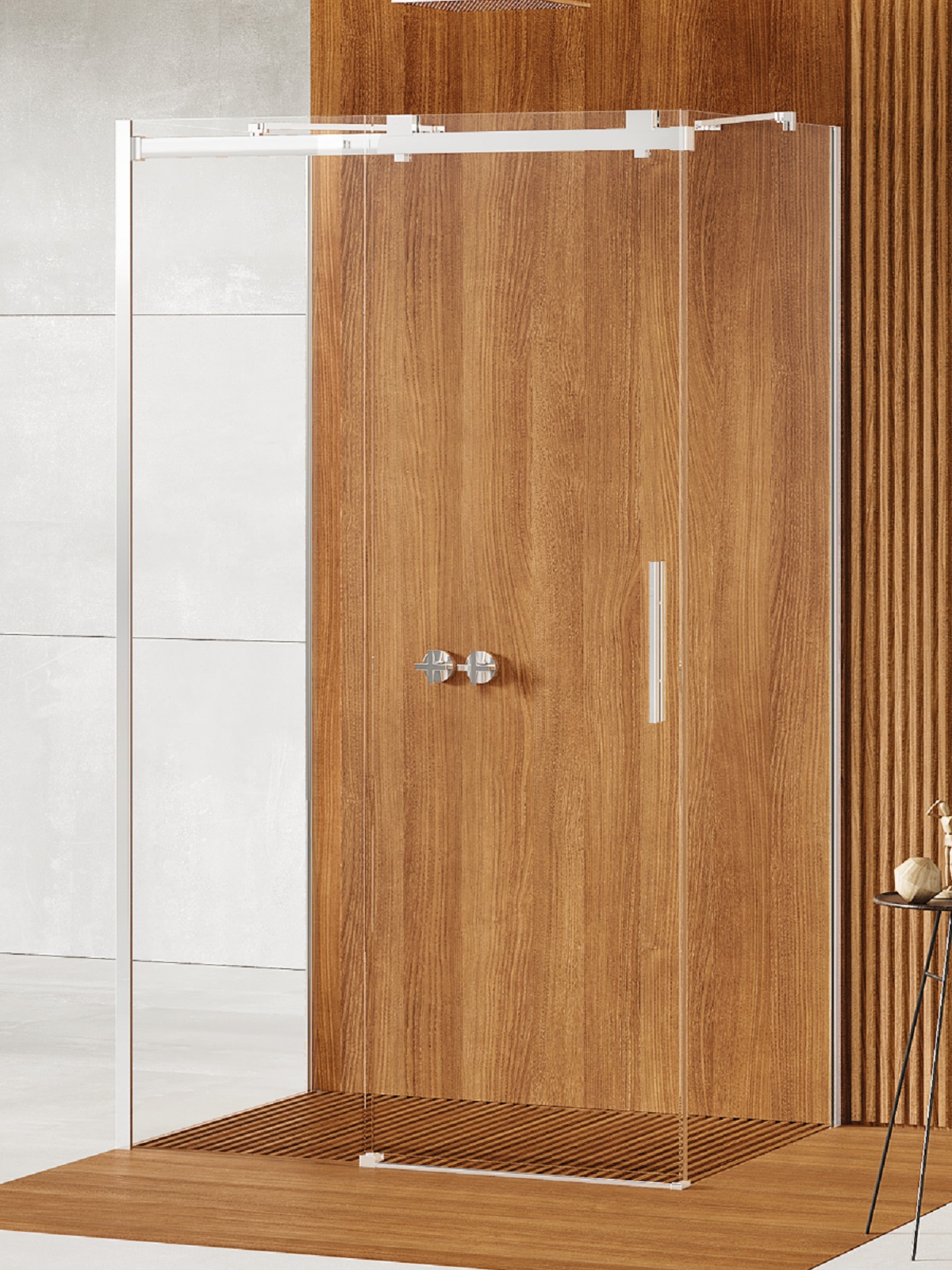 New Trendy Softi sprchovací kút 140x80 cm štvorcová chromová lesklé/priehľadné sklo EXK-3947