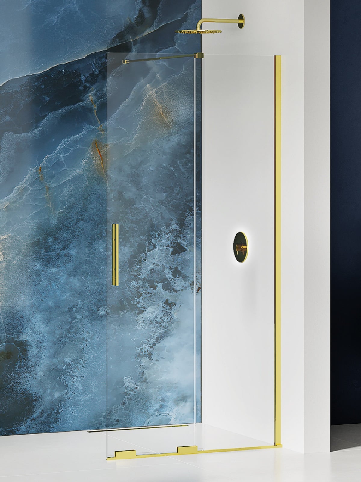 New Trendy Smart Light Gold stena sprchového kúta walk -in 150 cm zlatá lesklý/sklo priehľadné EXK-4300