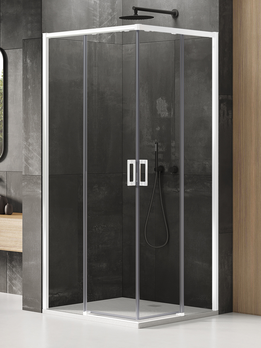 New Trendy Prime White sprchovací kút 100x80 cm štvorcová biela matné/priehľadné sklo D-0396A/D-0401A