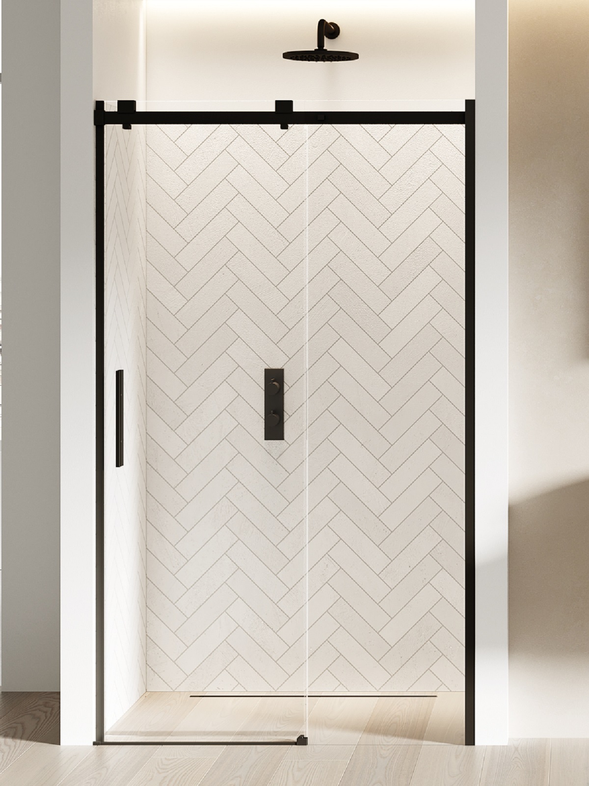 New Trendy Softi Black sprchové dvere 120 cm posuvné čierna matná/priehľadné sklo EXK-3952