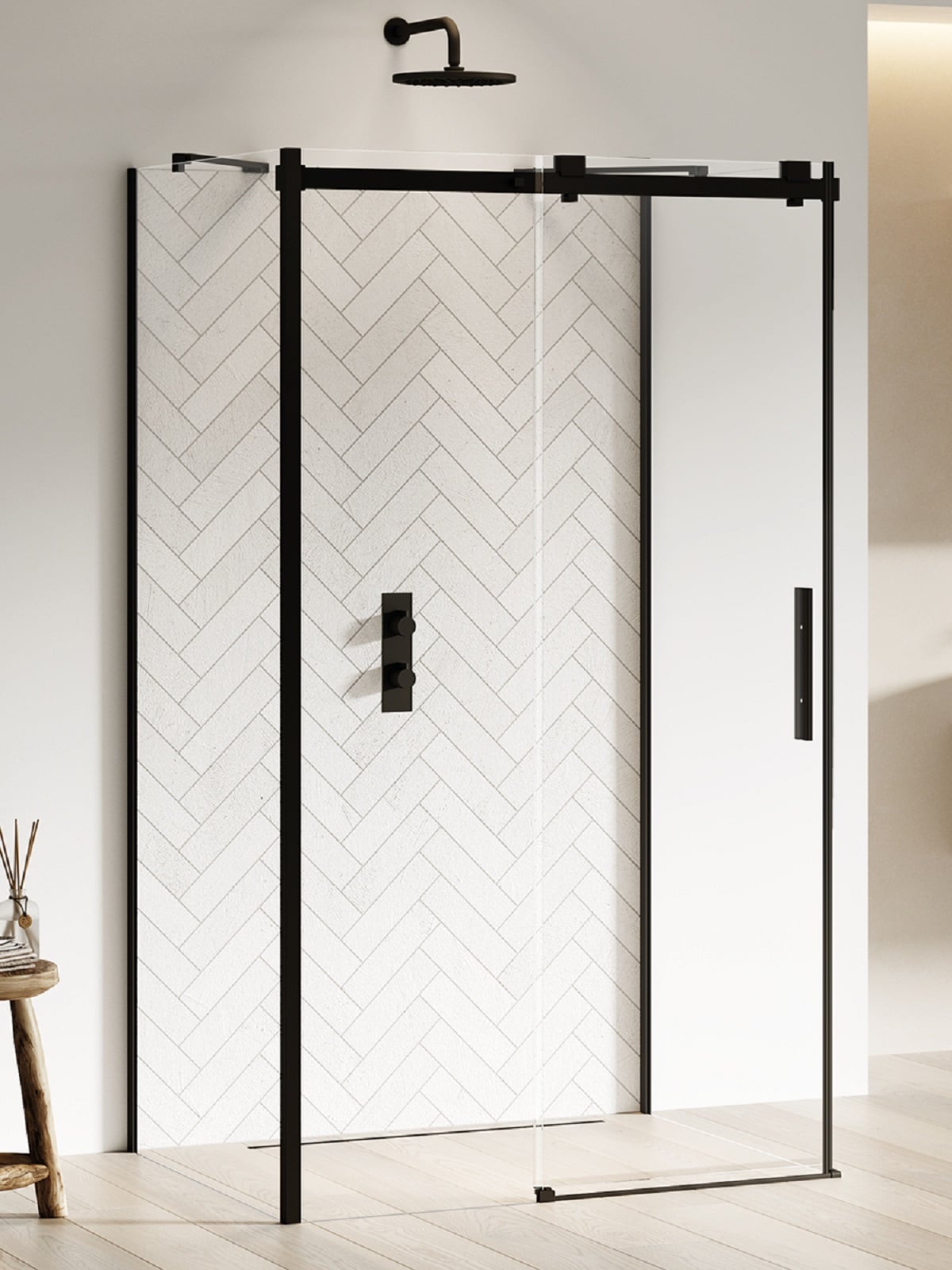 New Trendy Softi Black sprchovací kút 120x90 cm štvorcová čierna polomatné/priehľadné sklo EXK-3997