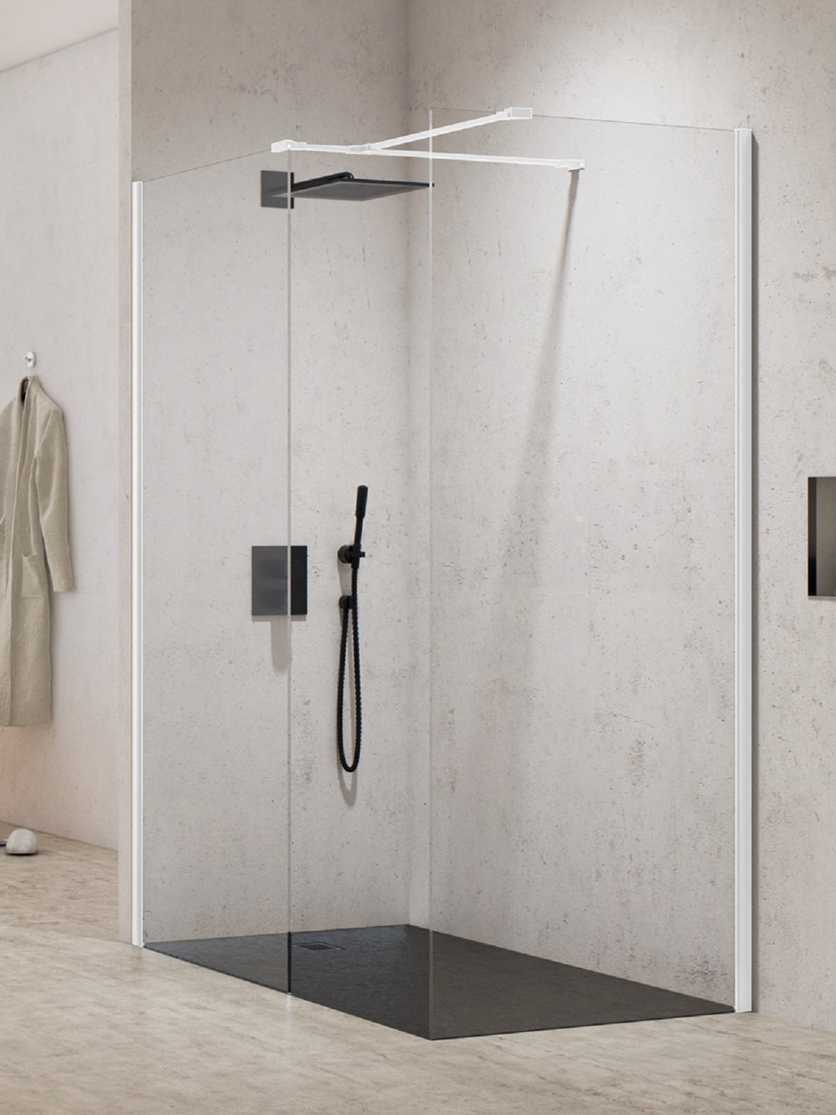 New Trendy New Modus White sprchovací kút 160x80 cm štvorcová biela matné/priehľadné sklo EXK-2290