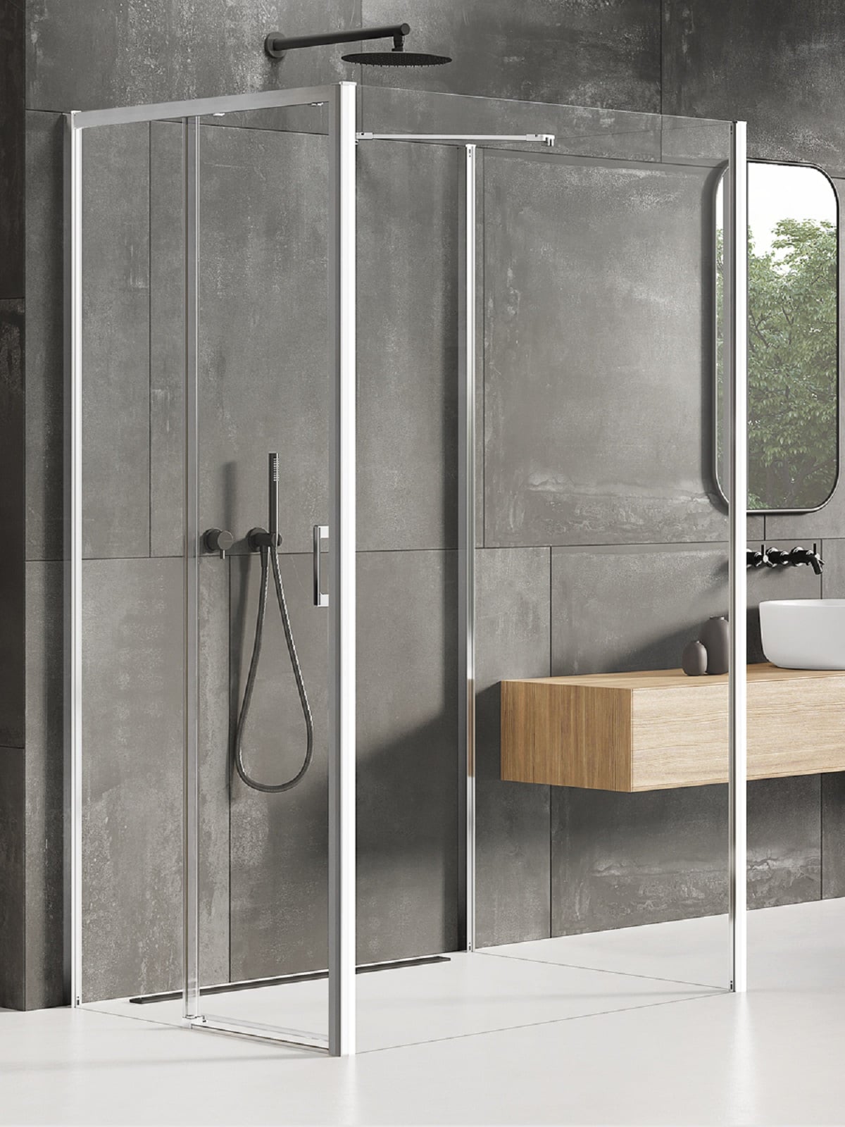 New Trendy Prime sprchovací kút 110x90 cm štvorcová chromová lesklé/priehľadné sklo K-0874