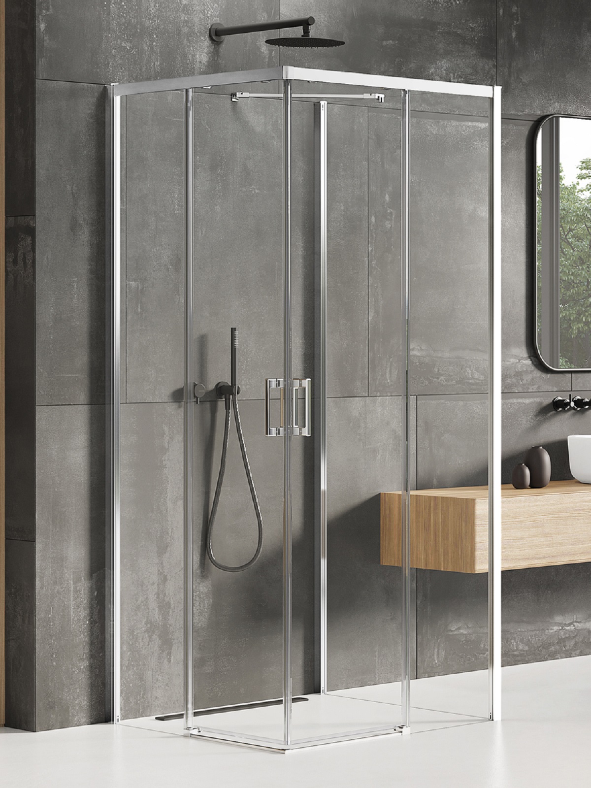 New Trendy Prime sprchovací kút 80x70 cm štvorcová chromová lesklé/priehľadné sklo K-0896