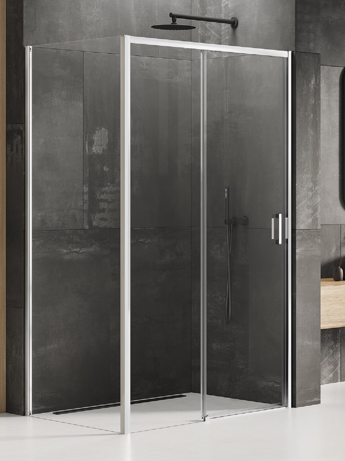 New Trendy Prime sprchovací kút 100x70 cm štvorcová chromová lesklé/priehľadné sklo K-1196