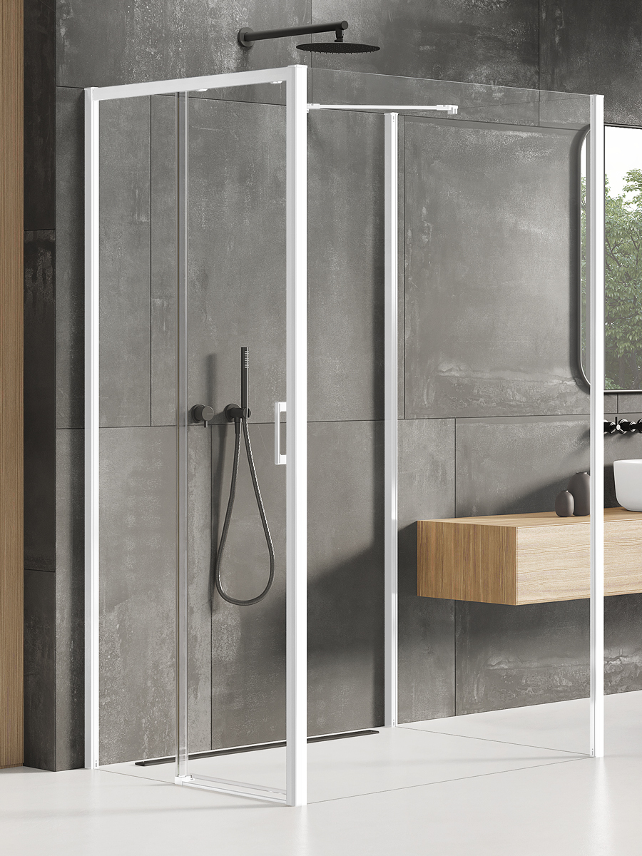 New Trendy Prime White sprchovací kút 110x110 cm obdĺžniková biela matné/priehľadné sklo K-1566