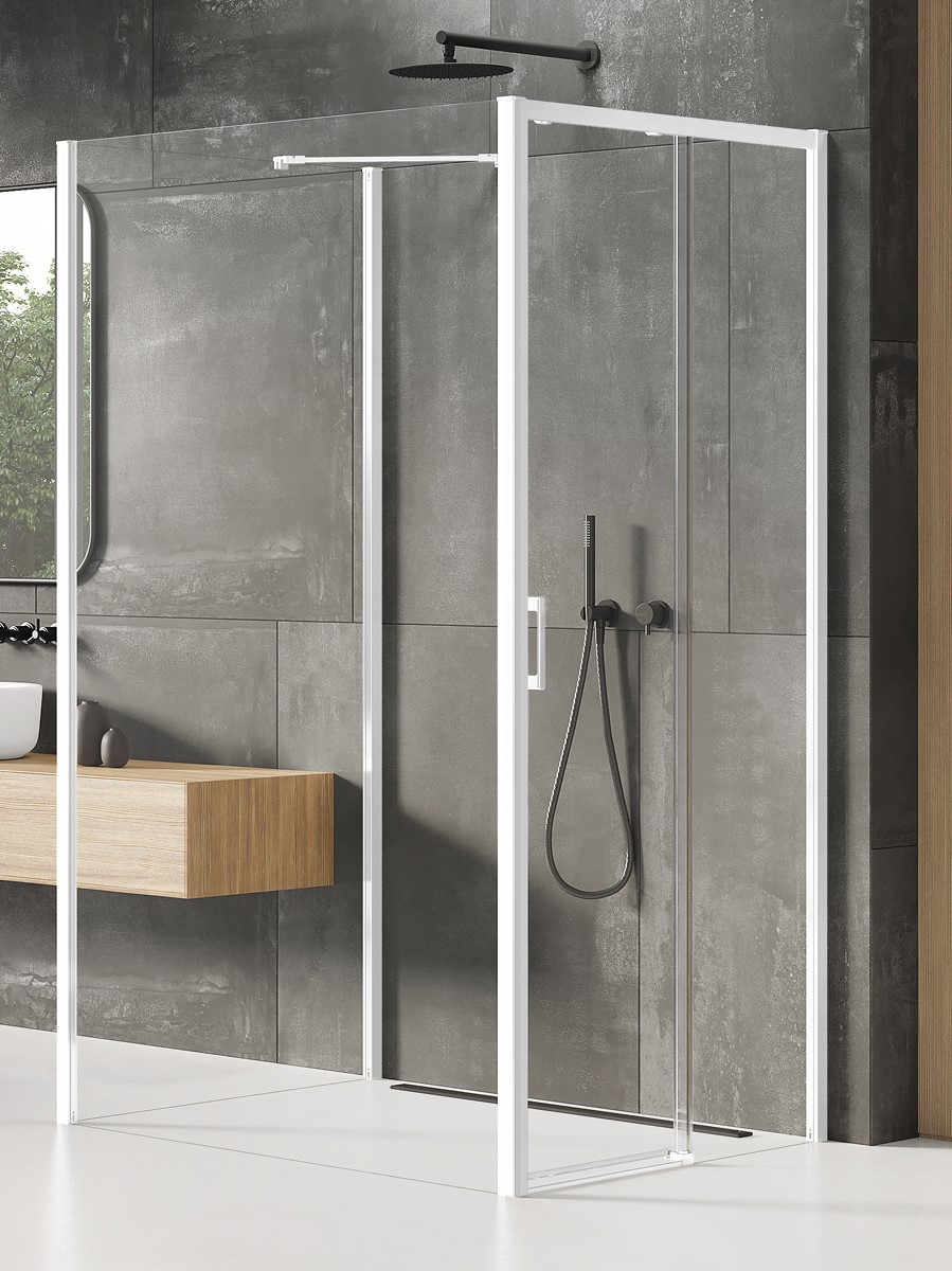 New Trendy Prime White sprchovací kút 120x90 cm štvorcová biela matné/priehľadné sklo K-1082