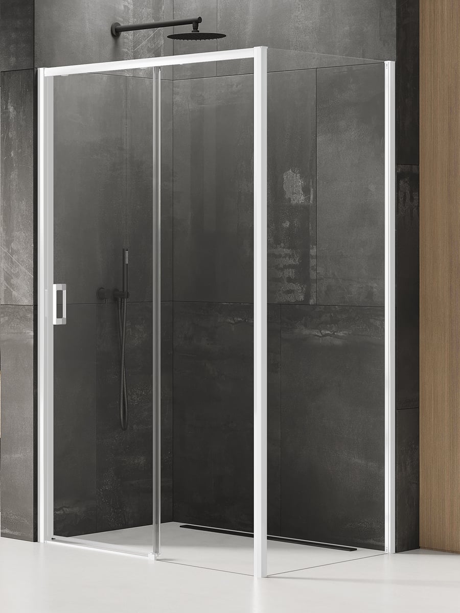 New Trendy Prime White sprchovací kút 160x80 cm štvorcová biela matné/priehľadné sklo K-1409