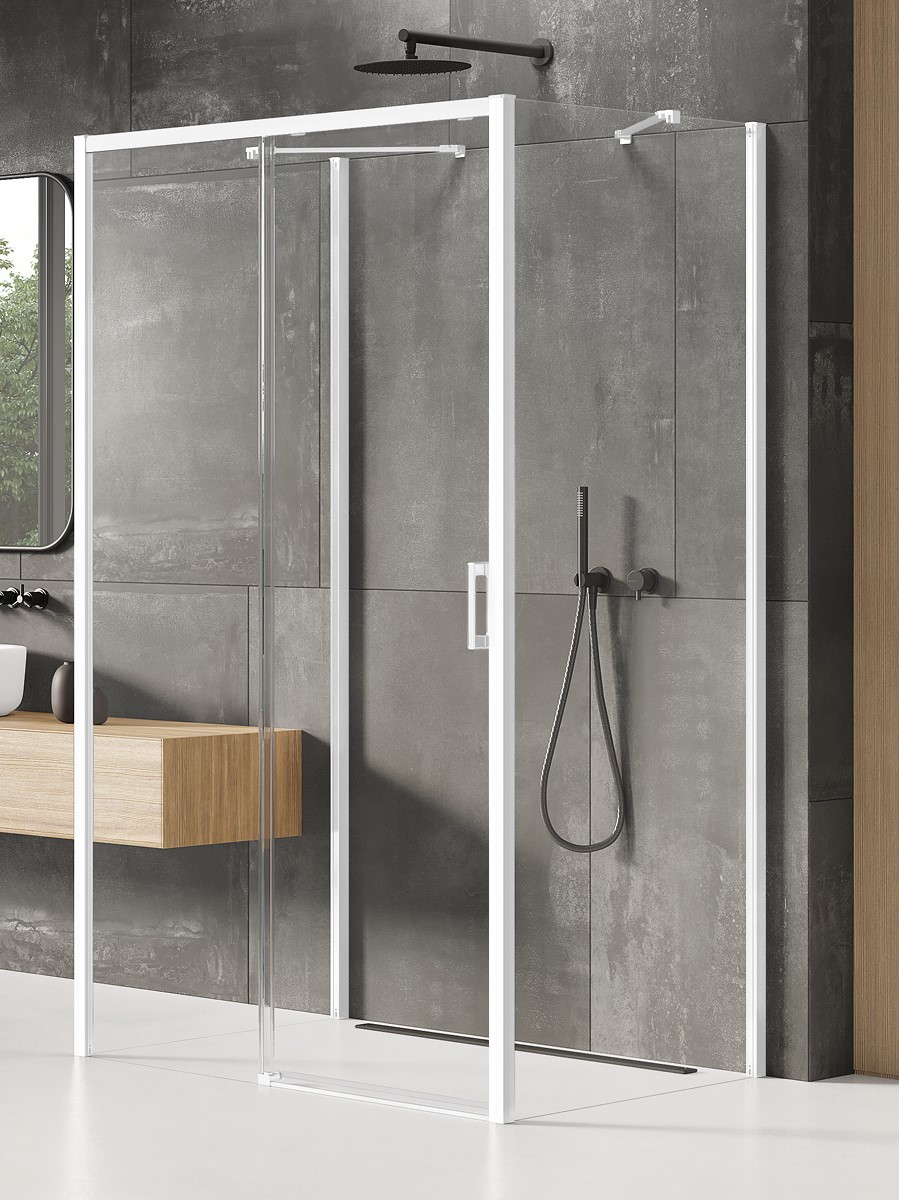 New Trendy Prime White sprchovací kút 100x90 cm štvorcová biela matné/priehľadné sklo K-1006