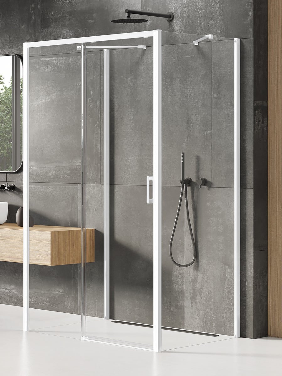 New Trendy Prime White sprchovací kút 150x90 cm štvorcová biela matné/priehľadné sklo K-1026