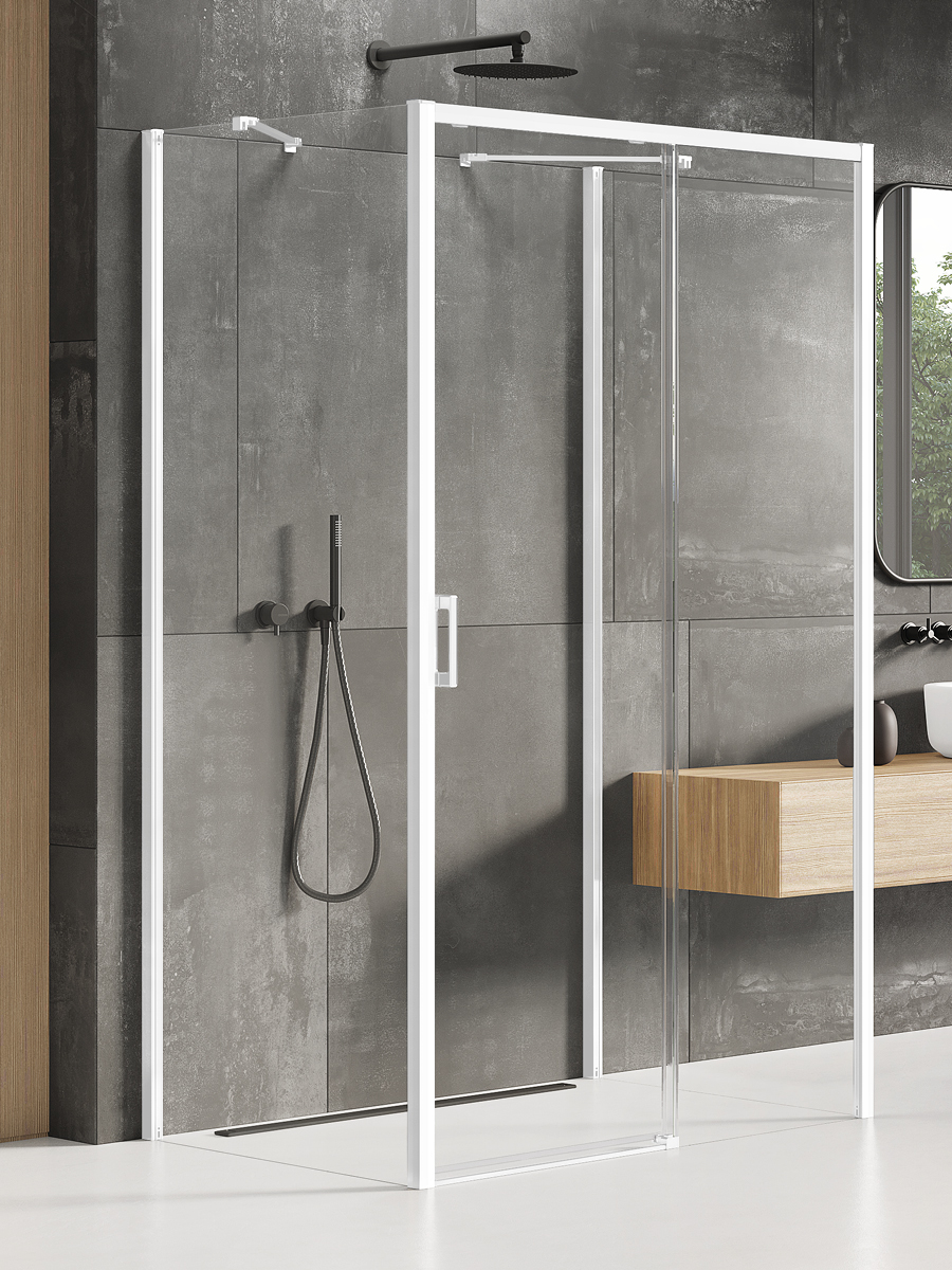 New Trendy Prime White sprchovací kút 110x90 cm štvorcová biela matné/priehľadné sklo K-1038